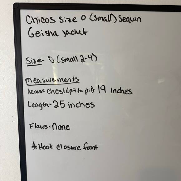 Chico's Womens Black and White Sequin Geisha Jacket Size 0 (Small) - Picture 6 of 6